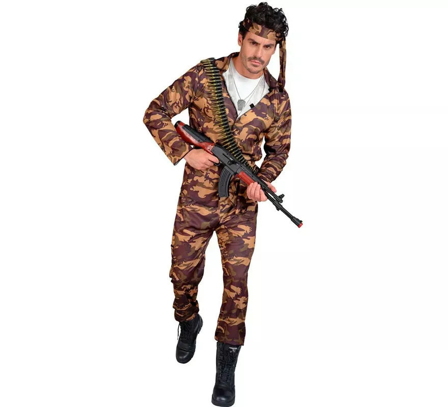 Translation missing: de.Disfraz de Soldado Camuflado marrón para hombre