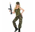 Disfraz de Soldado camuflado verde para mujer