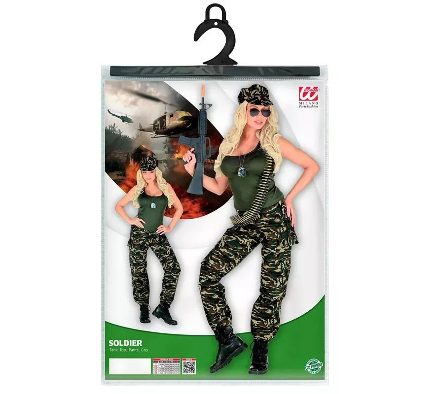 Translation missing: de.Disfraz de Soldado camuflado verde para mujer