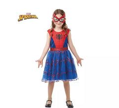 Spider Girl Spiderman Kostüm im Kleid mit Maske für Mädchen