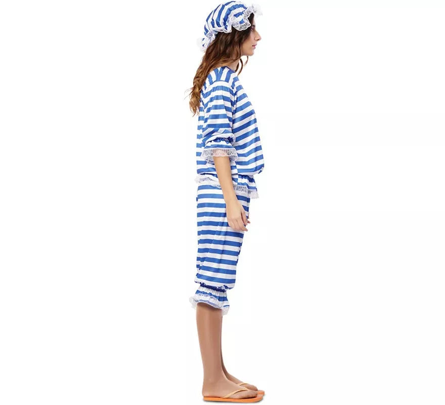 Translation missing: de.Disfraz de Sra. Bañista Retro Años 20 Azul para mujer