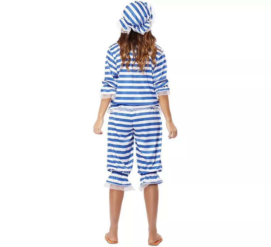 Disfraz de Sra. Bañista Retro Años 20 Azul para mujer