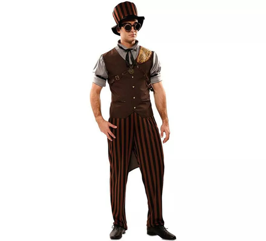 Translation missing: de.Disfraz de Steampunk a Rayas para hombre