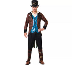 Steampunk Kostüm mit Hut für Herren
