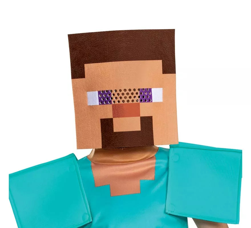 Translation missing: de.Disfraz de Steve Minecraft con máscara para niño