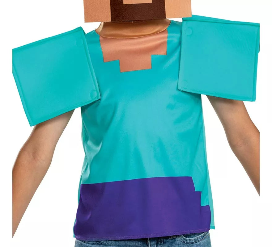 Translation missing: de.Disfraz de Steve Minecraft con máscara para niño