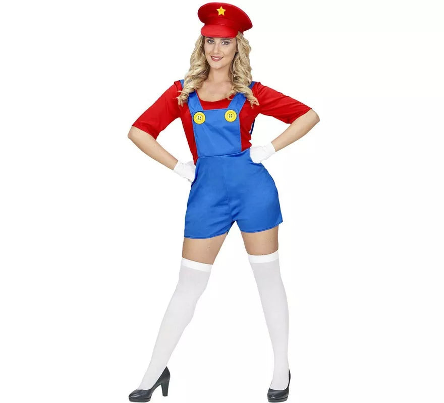 Translation missing: de.Disfraz de Súper Fontanera roja para mujer