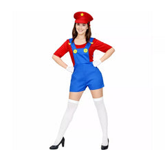 Rotes Super-Klempner-Kostüm für Damen