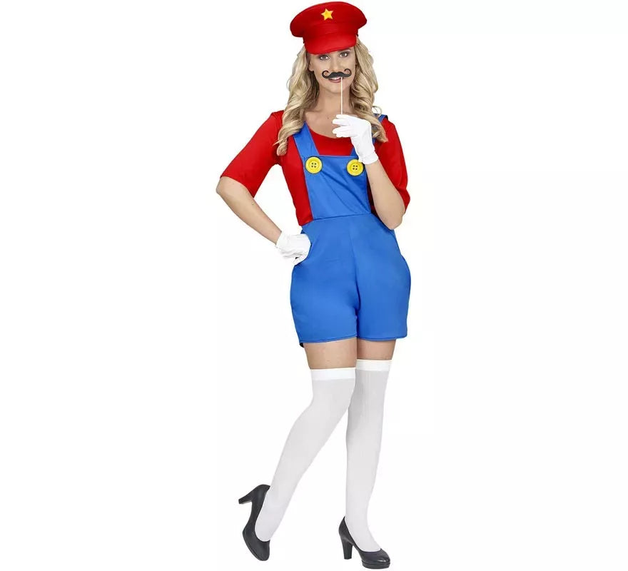 Translation missing: de.Disfraz de Súper Fontanera roja para mujer