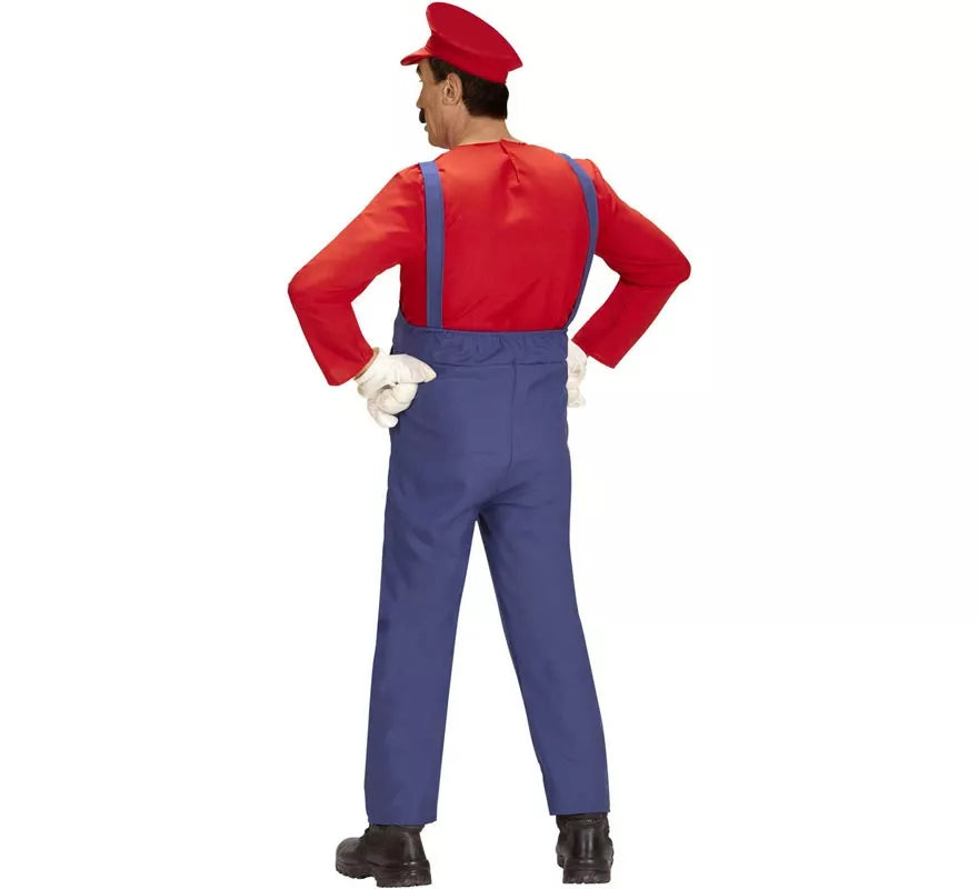 Disfraz de Súper Fontanero rojo para hombre