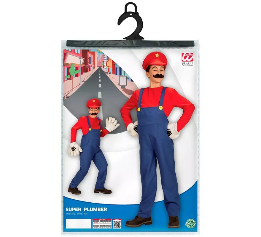 Translation missing: de.Disfraz de Súper Fontanero rojo para niño y adolescente