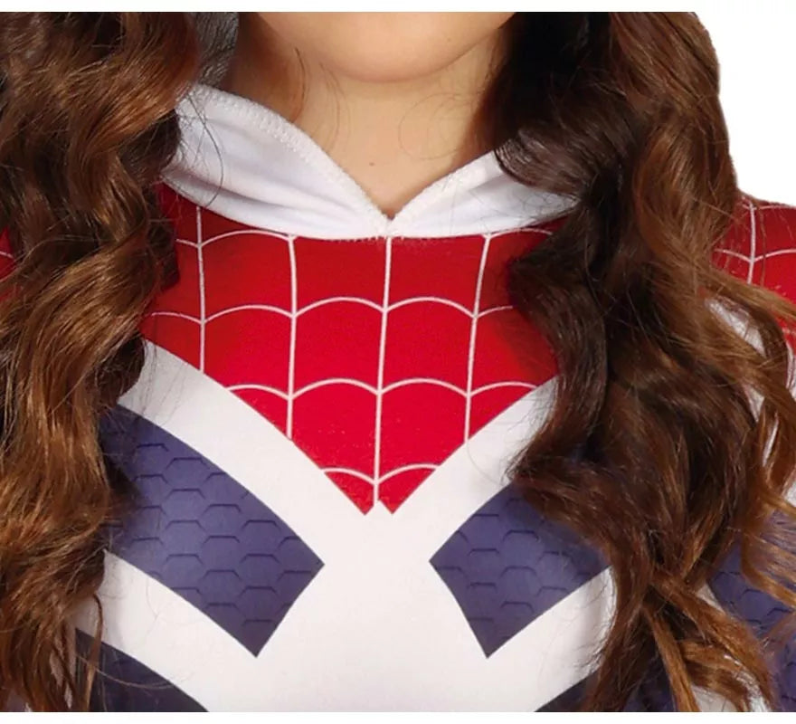 Translation missing: de.Disfraz de Super Heroína Arácnida encapuchada para niña