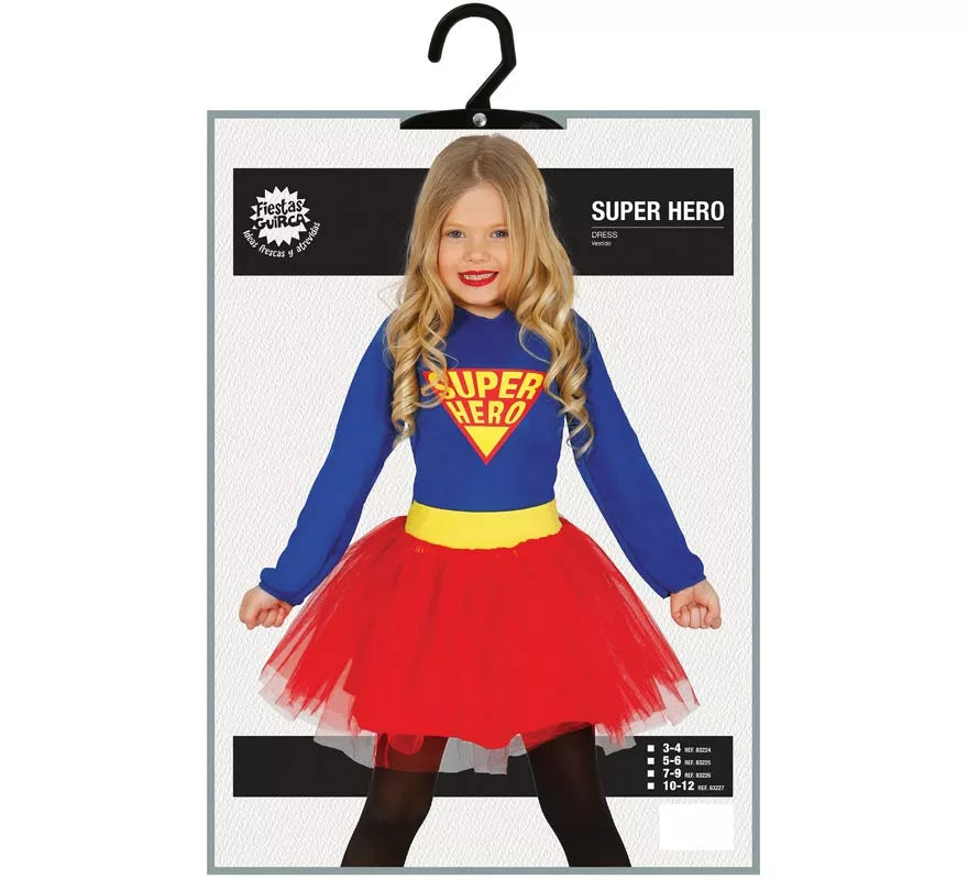 Translation missing: de.Disfraz de Súper Heroína Azul y Rojo con tutú para niña