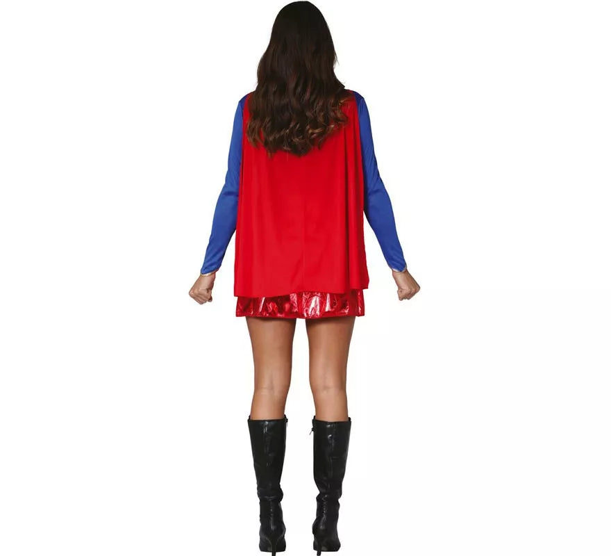 Disfraz de Súper Heroína Azul y Rojo para mujer