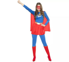 Blau und Rot Super Heroine Kostüm für Damen