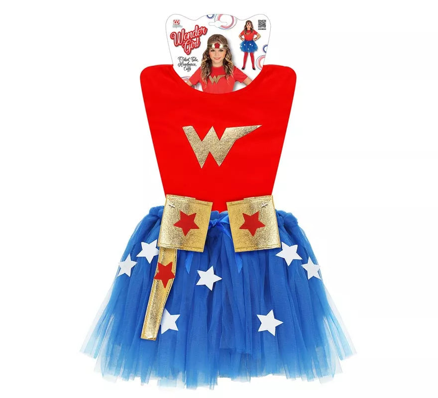 Translation missing: de.Disfraz de Súper Heroína roja y azul para niña