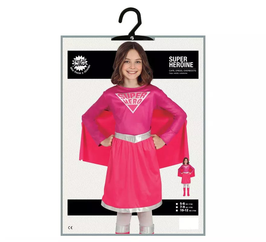 Translation missing: de.Disfraz de Super Heroína Rosa para niña