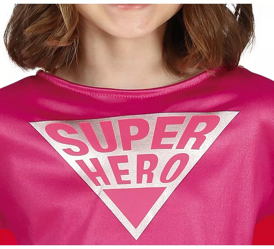 Disfraz de Super Heroína Rosa para niña