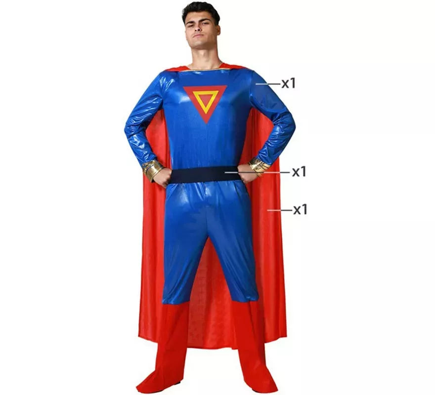 Translation missing: de.Disfraz de Súperheroe azul y rojo para hombre