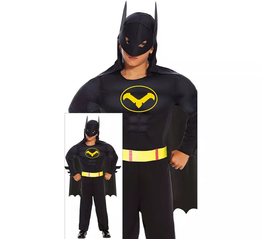 Translation missing: de.Disfraz de Superhéroe Oscuro musculoso para niño