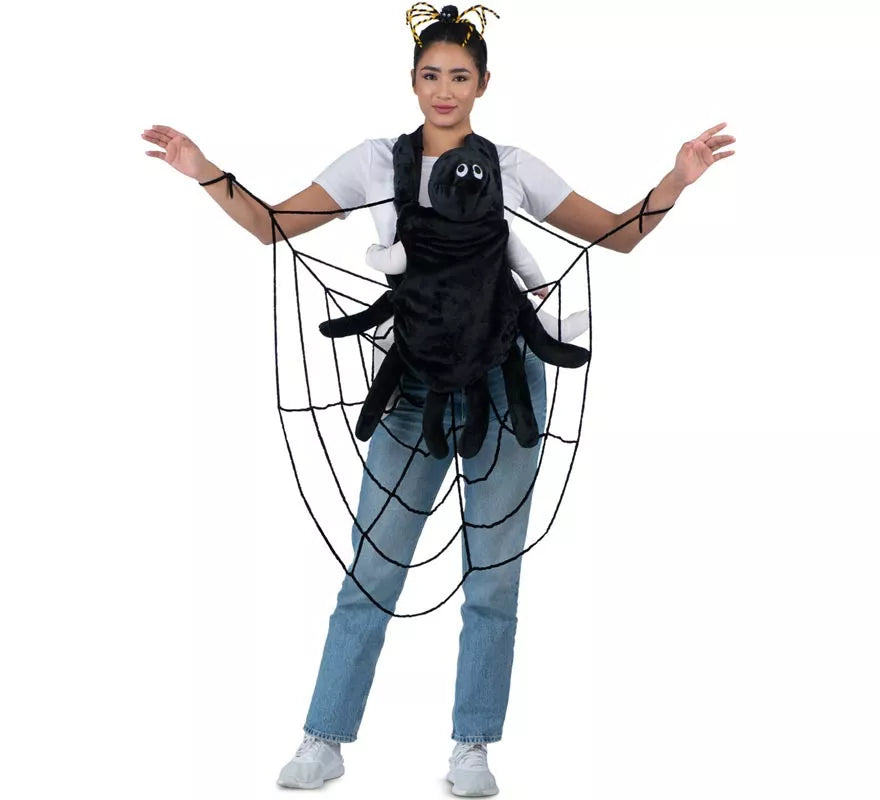Translation missing: de.Disfraz de Telaraña y Araña con cubremochila para adulto y bebé