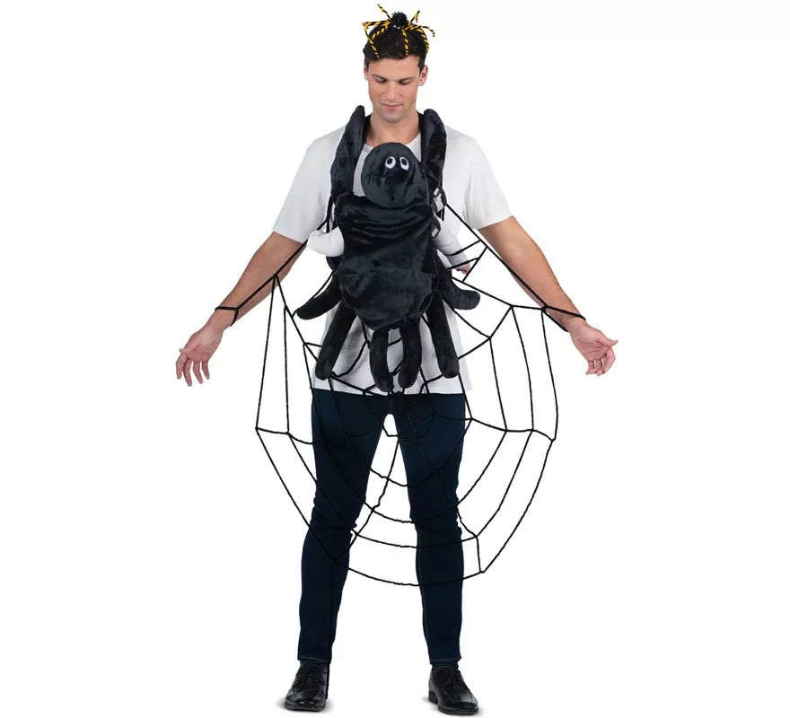 Translation missing: de.Disfraz de Telaraña y Araña con cubremochila para adulto y bebé