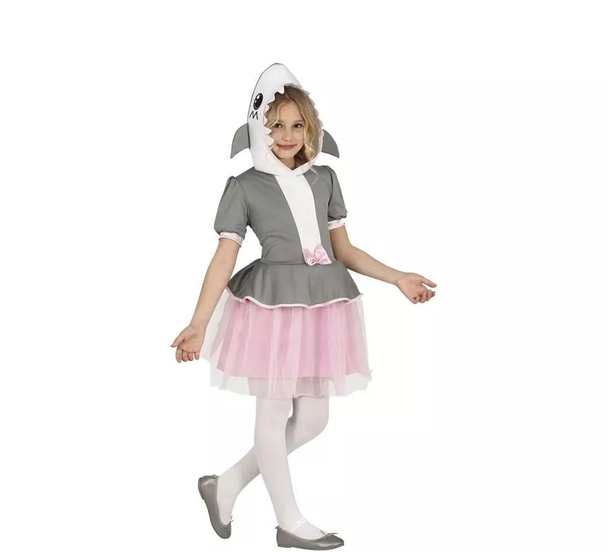 Translation missing: de.Disfraz de Tiburón Gris con falda tul para niña