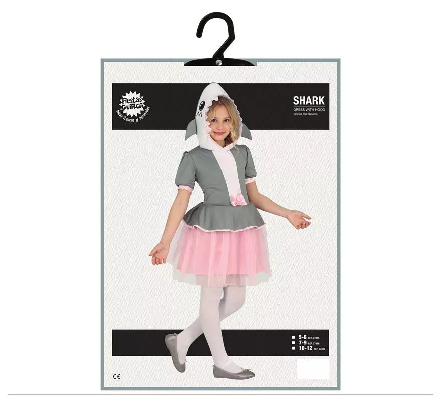 Translation missing: de.Disfraz de Tiburón Gris con falda tul para niña