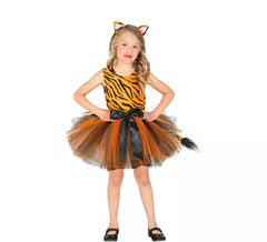Tiger Kostüm mit Tutu und Schleife für ein Mädchen