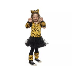 Flirty Tigerin Kostüm mit Tutu für Mädchen