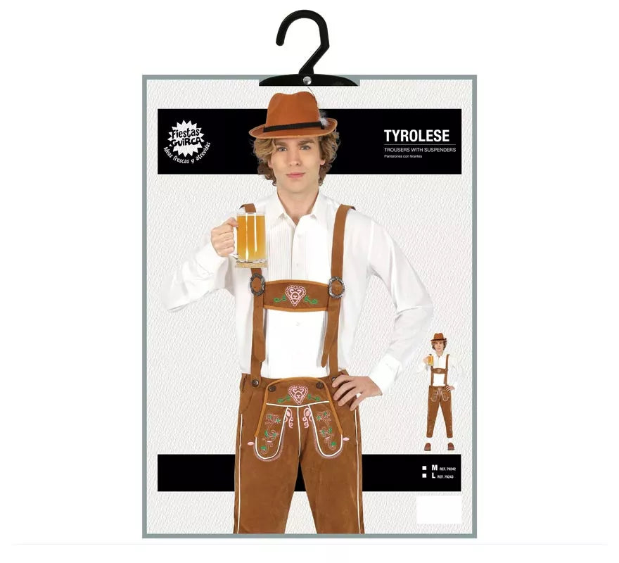 Translation missing: de.Disfraz de Tirolés marrón para hombre