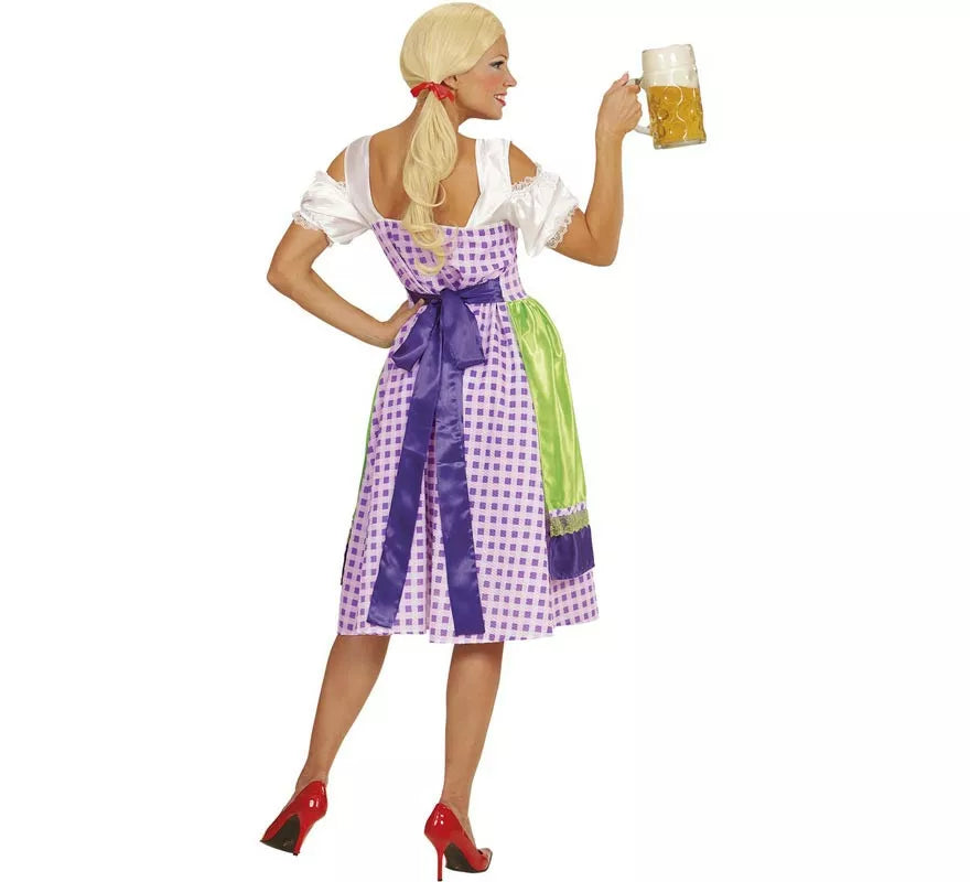 Translation missing: de.Disfraz de Tirolesa Dirndl verde y azul con delantal para mujer