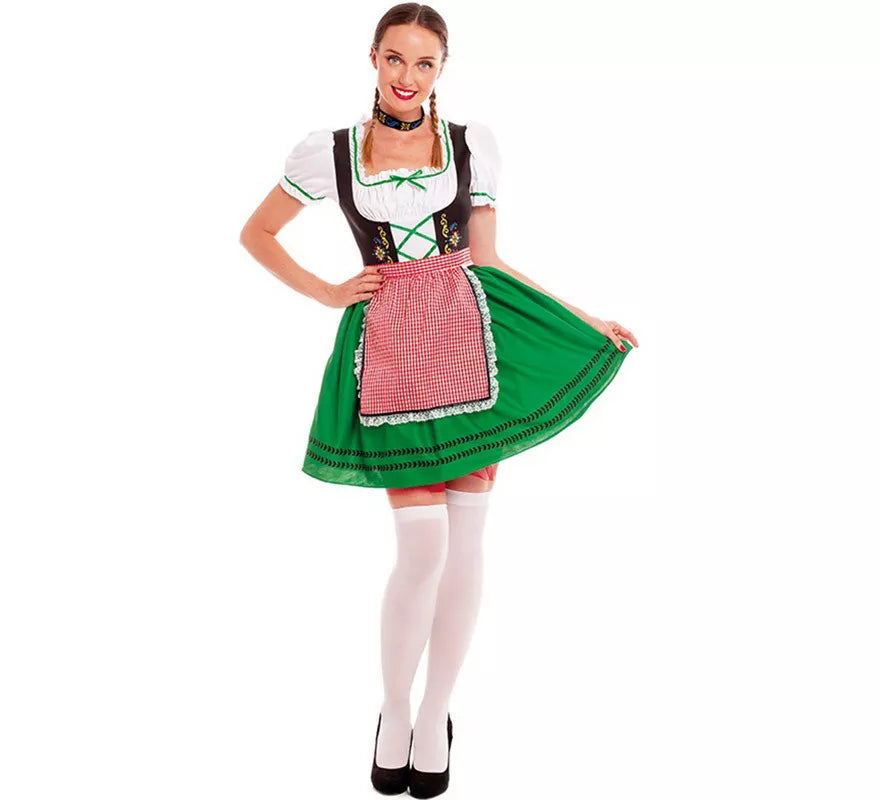 Translation missing: de.Disfraz de Tirolesa Verde y Negro para mujer