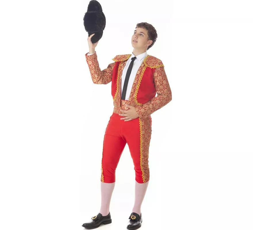 Translation missing: de.Disfraz de Torero clásico rojo y dorado para hombre