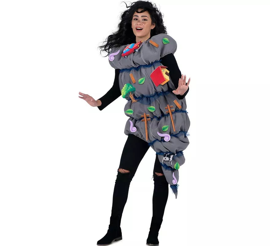 Disfraz de Tornado gris con accesorios para adulto