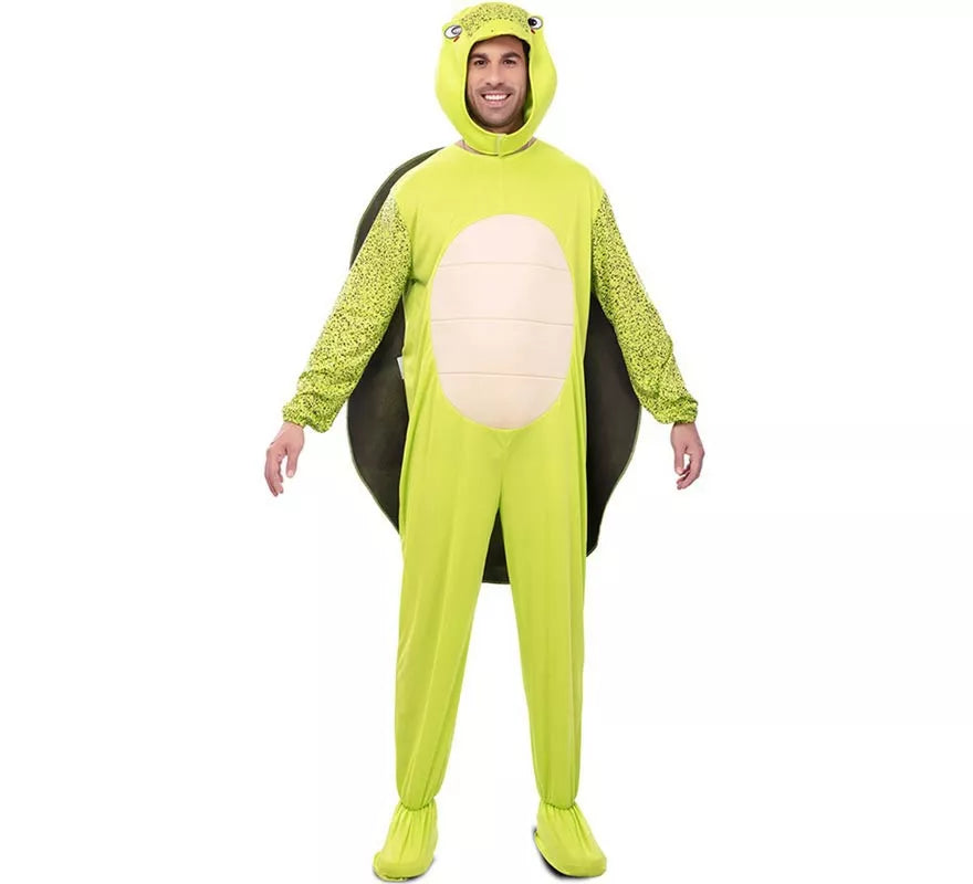 Translation missing: de.Disfraz de Tortuga verde con caparazón para adulto