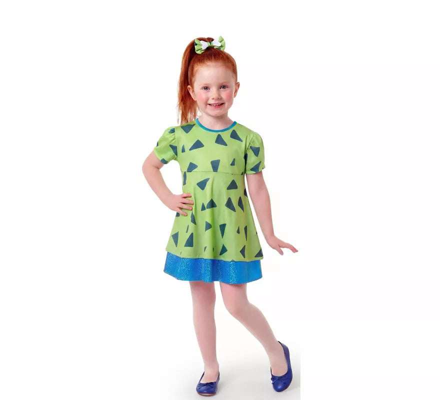 Translation missing: de.Disfraz de Troglodita verde para niña