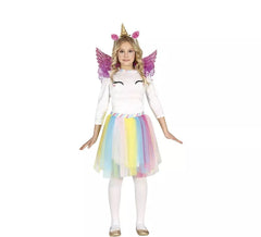 Regenbogen-Einhorn-Kostüm mit Flügeln für Mädchen