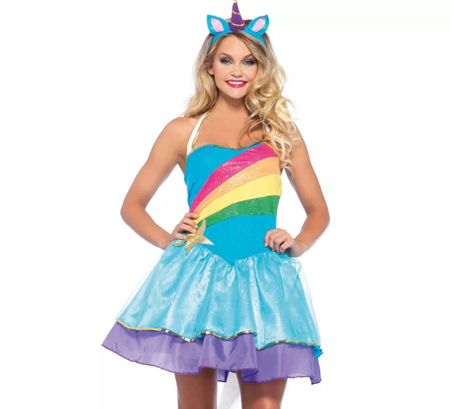 Translation missing: de.Disfraz de Unicornio Arcoíris para mujer