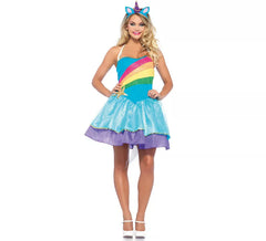 Regenbogen-Einhorn-Kostüm für Damen