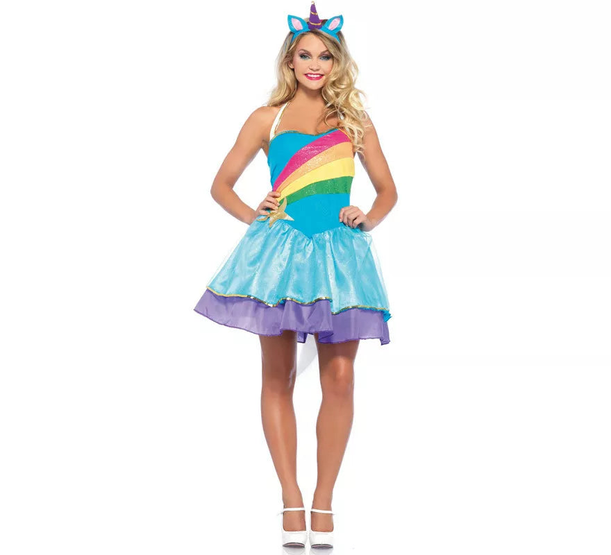 Translation missing: de.Disfraz de Unicornio Arcoíris para mujer