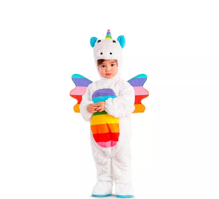 Translation missing: de.Disfraz de Unicornio multicolor con alas para bebé