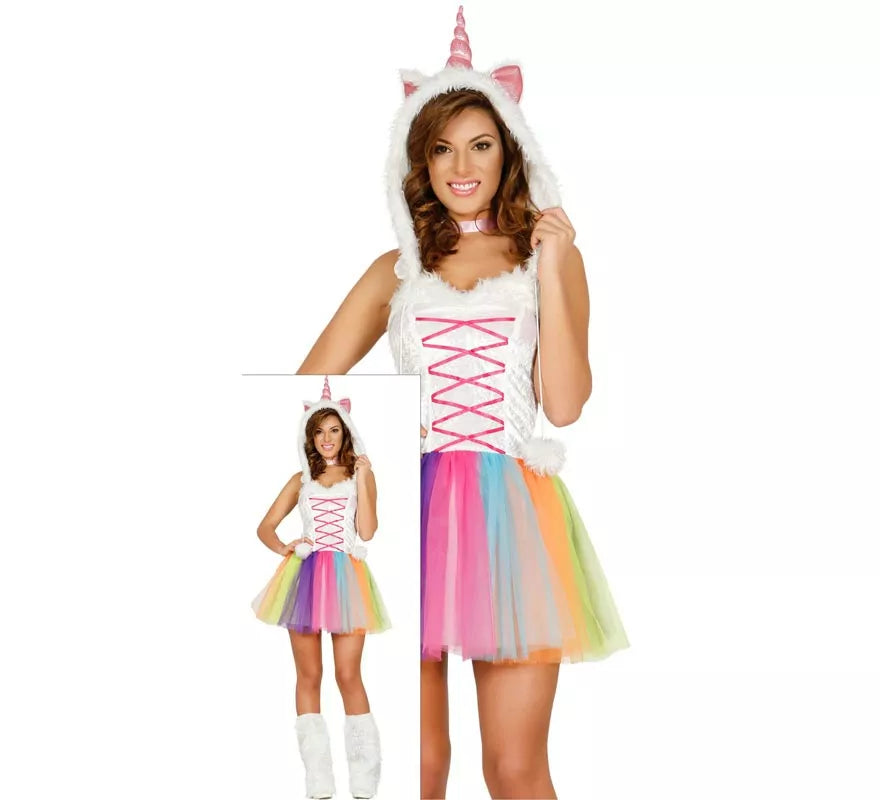 Translation missing: de.Disfraz de Unicornio Multicolor con tutú para mujer