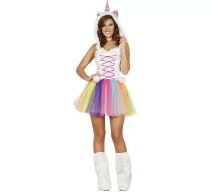 Disfraz de Unicornio Multicolor con tutú para mujer