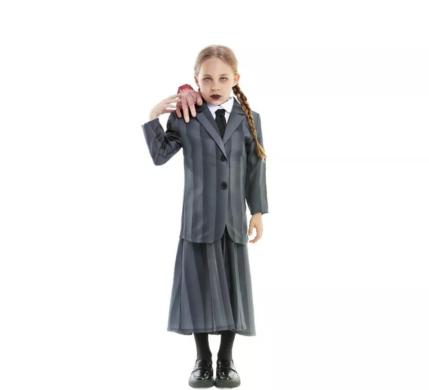 Translation missing: de.Disfraz de Uniforme Escolar Gótico a rayas para niña y adolescente