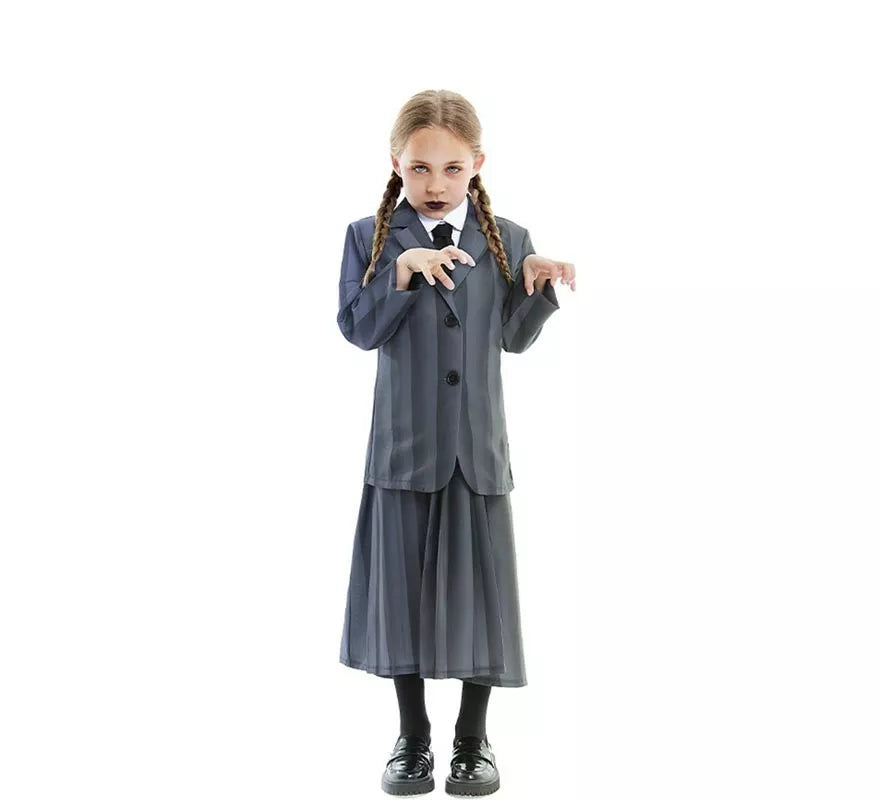 Translation missing: de.Disfraz de Uniforme Escolar Gótico a rayas para niña y adolescente