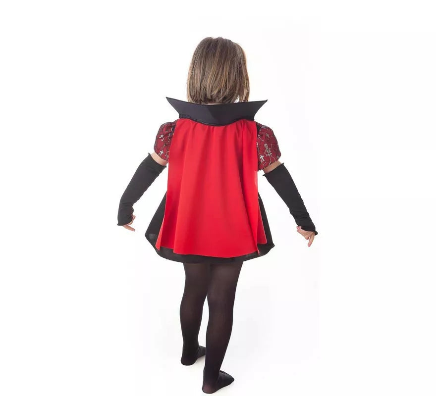 Translation missing: de.Disfraz de Vampira Esqueletos elegante con capa para niña