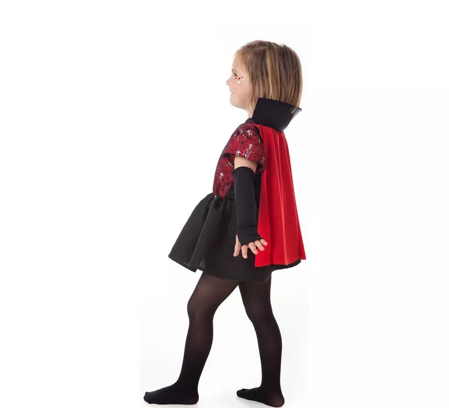 Translation missing: de.Disfraz de Vampira Esqueletos elegante con capa para niña