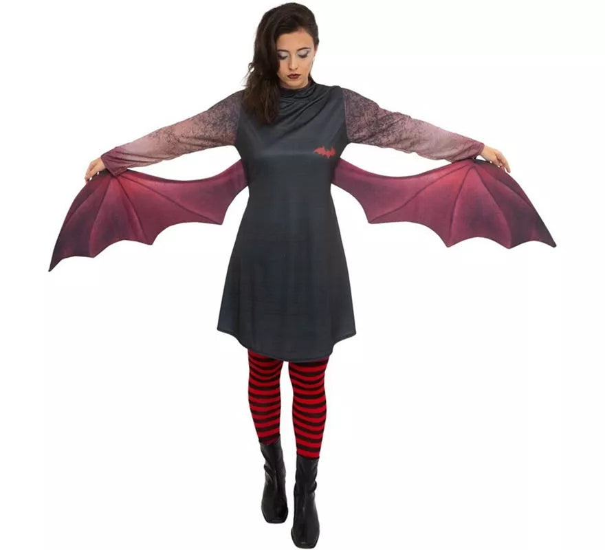 Disfraz de Vampira oscura con alas para mujer