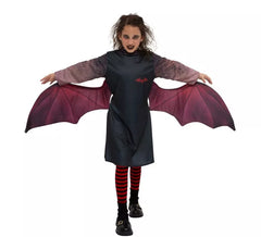 Dunkles Vampirkostüm mit Flügeln für Mädchen